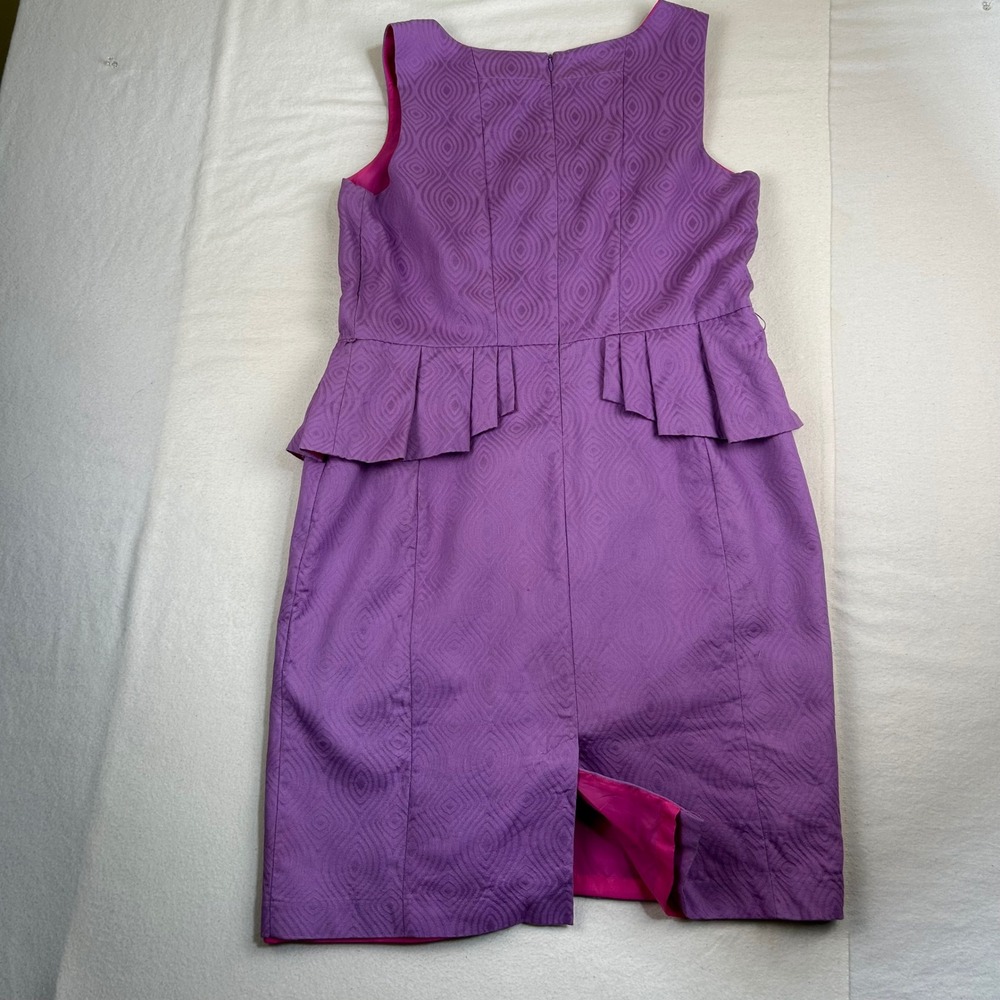 Coldwater Creek Purple Textured Peplum Sheath Dress Size‎ 16 Easter Spring - Picture 4 of 7